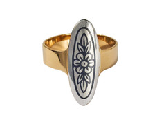 Серебряное кольцо «Цветение» с позолотой